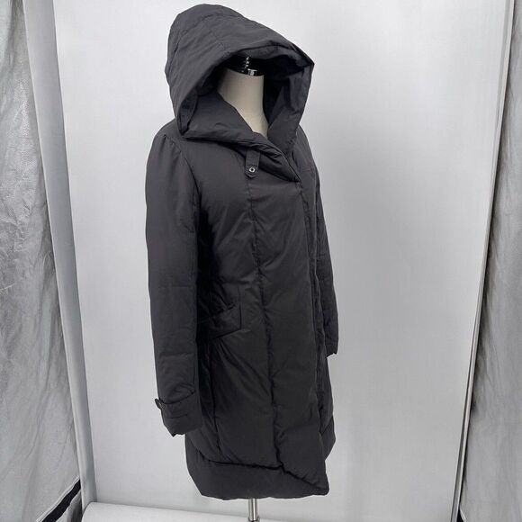 Ugg Australia womans puffer jacket small duck down black hoodie BoxL - Picture 1 of 11